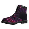Light Mandala Print Padded Collar Lace Up Boots