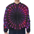 Light Mandala Print Zip Sleeve Bomber Jacket