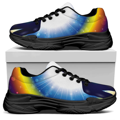 Light Of Seven Chakras Print Black Chunky Shoes