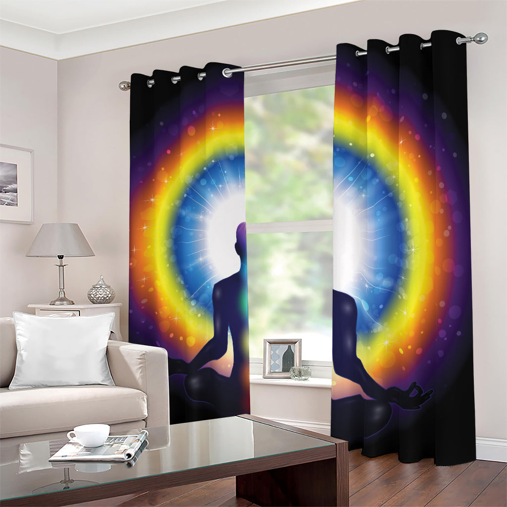 Light Of Seven Chakras Print Blackout Grommet Curtains