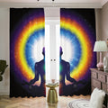 Light Of Seven Chakras Print Dimout Pencil Pleat Curtains