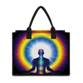 Light Of Seven Chakras Print Canvas Tote Bag