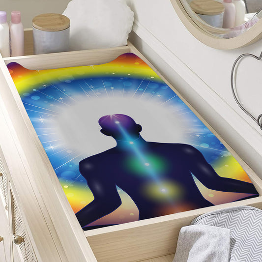 Light Of Seven Chakras Print Changing Pad Cover
