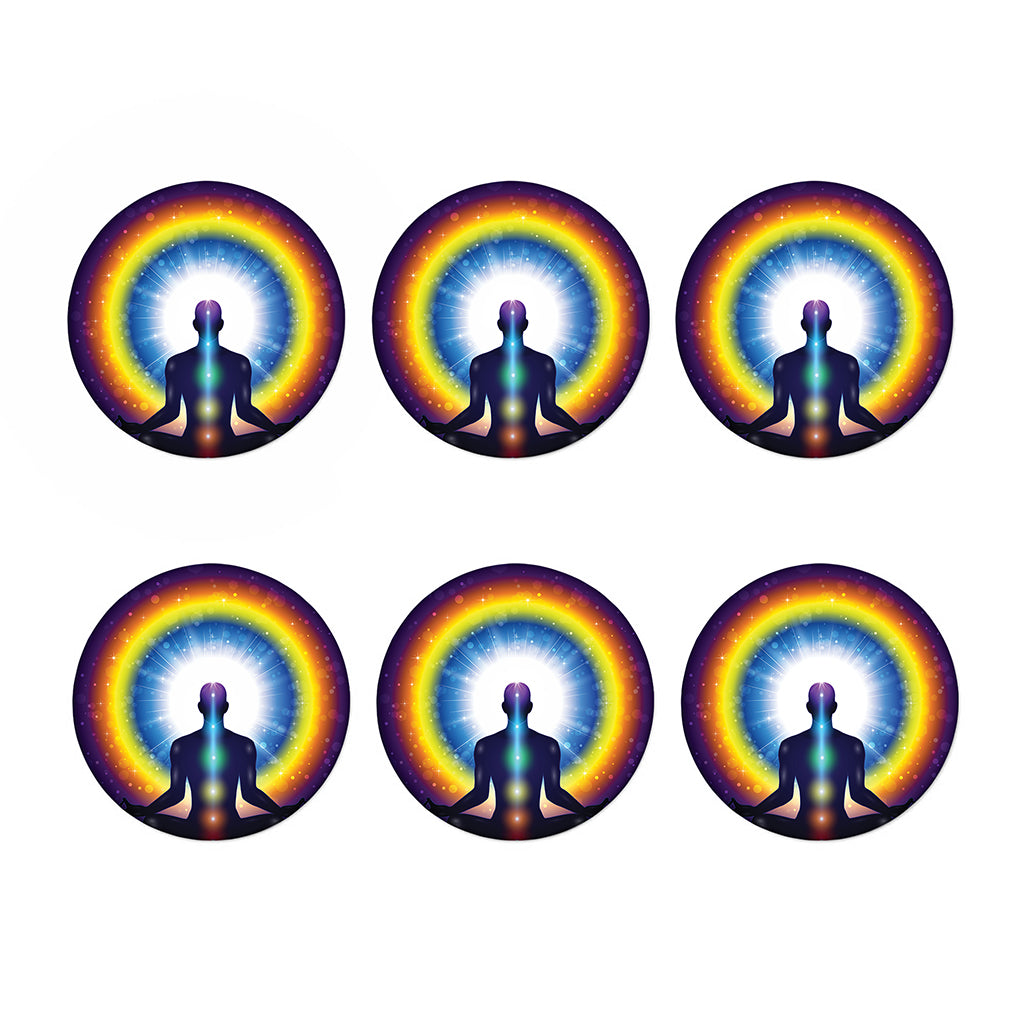 Light Of Seven Chakras Print Coaster Set