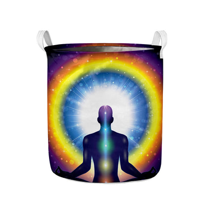 Light Of Seven Chakras Print Collapsible Laundry Basket