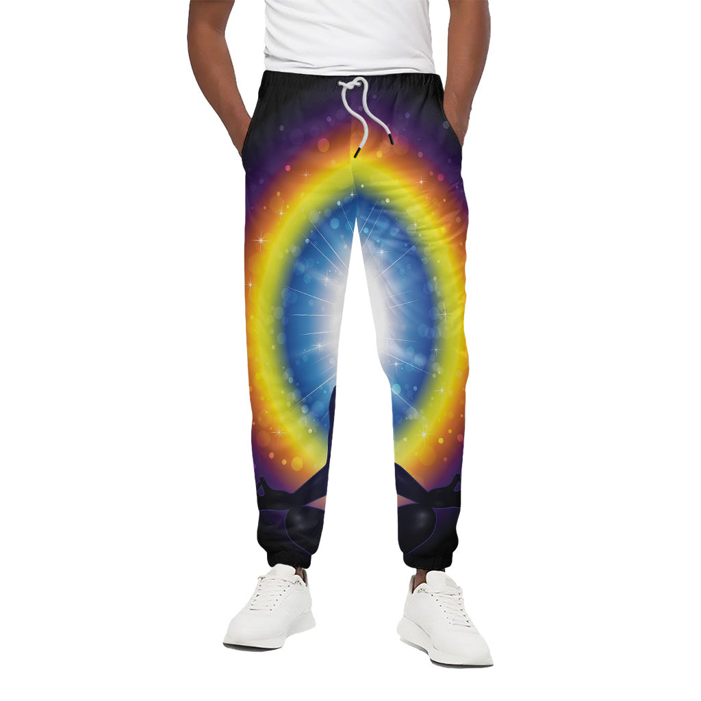 Light Of Seven Chakras Print Cotton Pants