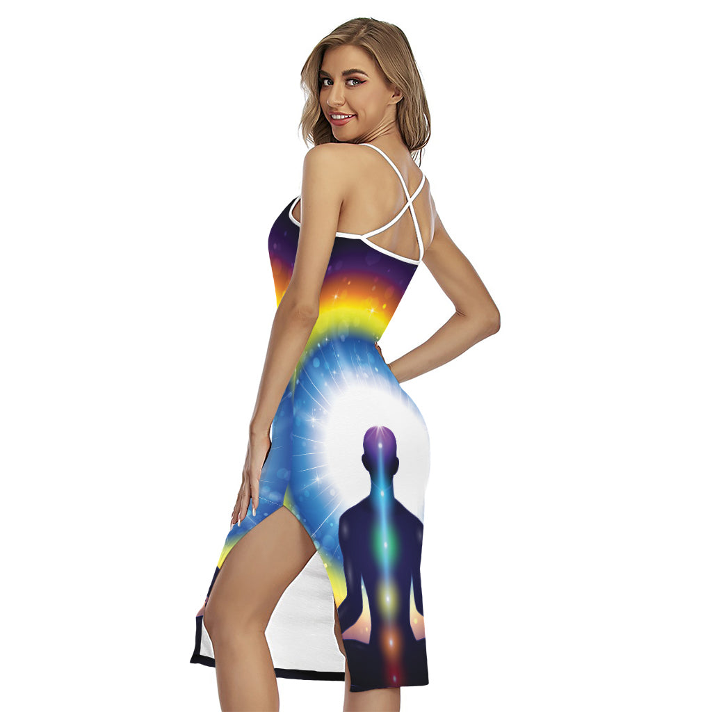Light Of Seven Chakras Print Cross Back Cami Dress