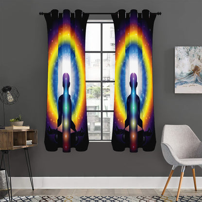 Light Of Seven Chakras Print Curtain