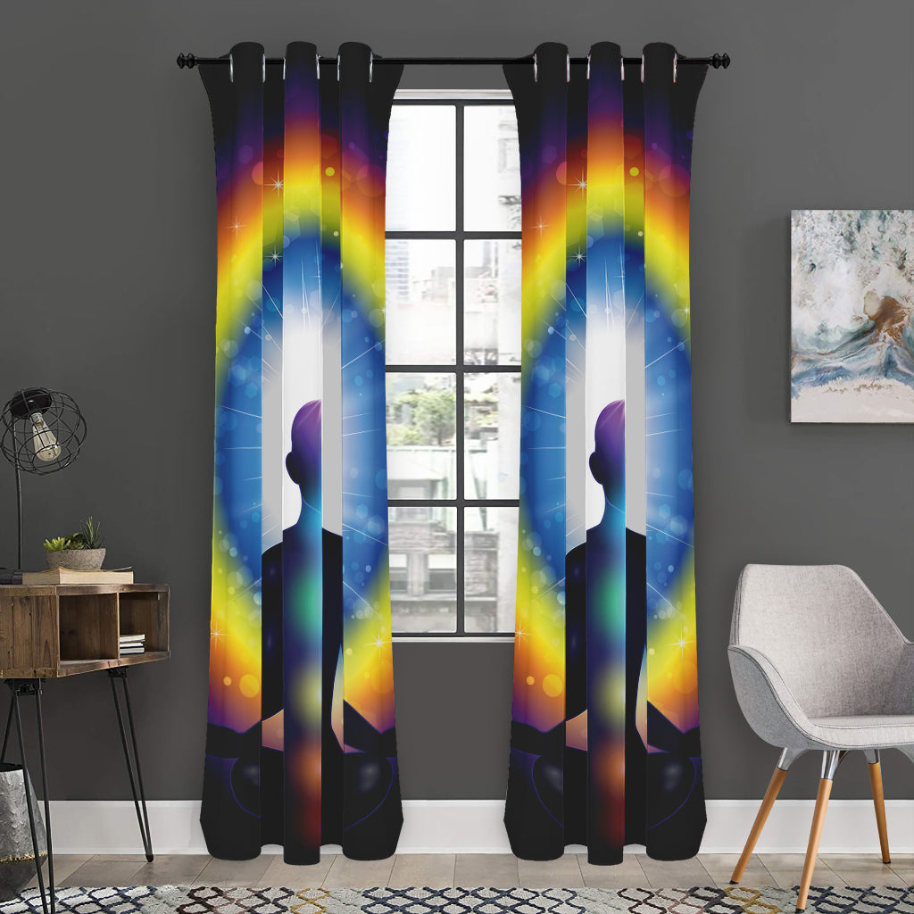 Light Of Seven Chakras Print Curtain