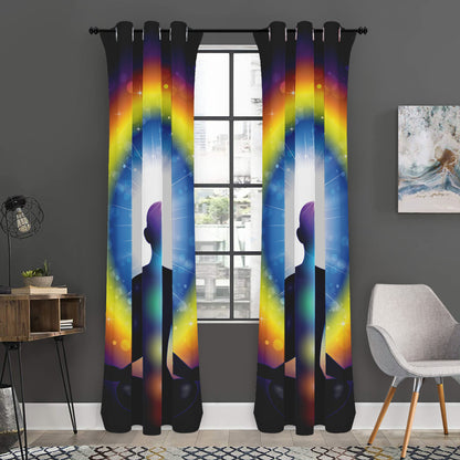 Light Of Seven Chakras Print Curtain
