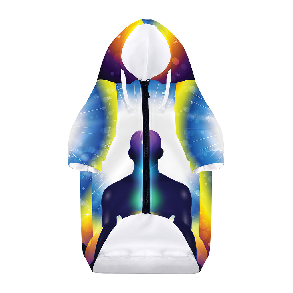 Light Of Seven Chakras Print Dog Zip Up Hoodie