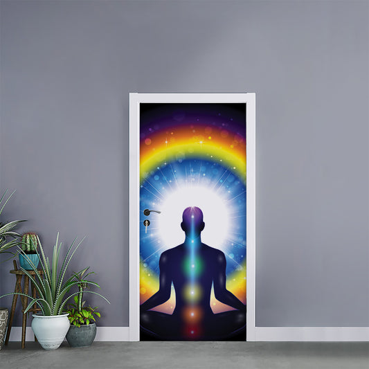 Light Of Seven Chakras Print Door Sticker