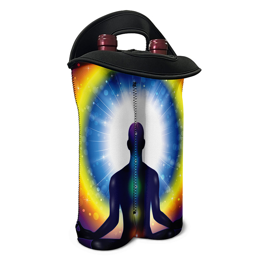 Light Of Seven Chakras Print Double Neoprene Wine Tote