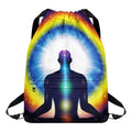 Light Of Seven Chakras Print Drawstring Backpack