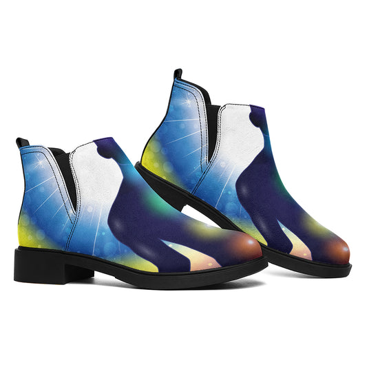 Light Of Seven Chakras Print Flat Ankle Boots