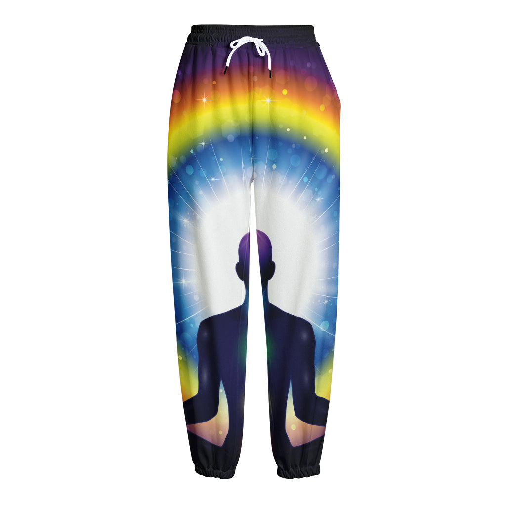 Light Of Seven Chakras Print Fleece Lined Knit Pants