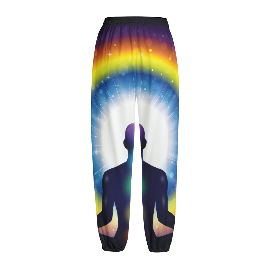 Light Of Seven Chakras Print Fleece Lined Knit Pants