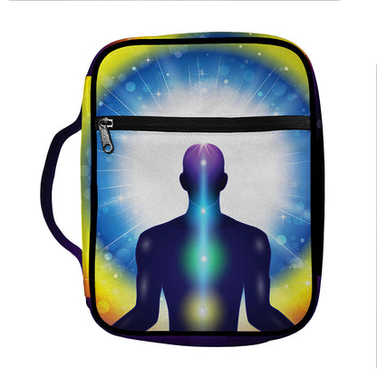 Light Of Seven Chakras Print Front Pocket Bible Bag