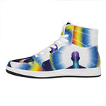 Light Of Seven Chakras Print High Top Leather Sneakers