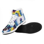 Light Of Seven Chakras Print High Top Leather Sneakers
