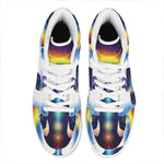 Light Of Seven Chakras Print High Top Leather Sneakers