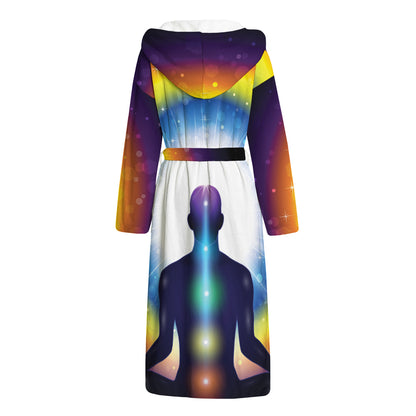 Light Of Seven Chakras Print Hooded Bathrobe