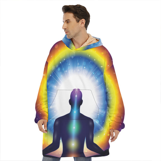 Light Of Seven Chakras Print Hoodie Blanket