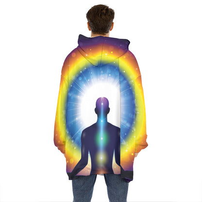 Light Of Seven Chakras Print Hoodie Blanket