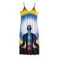 Light Of Seven Chakras Print Jersey Midi Cami Dress