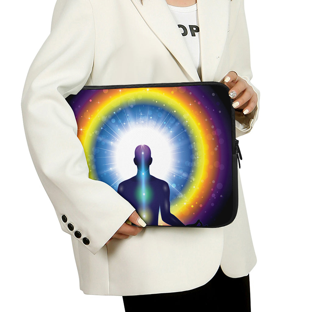 Light Of Seven Chakras Print Laptop Sleeve
