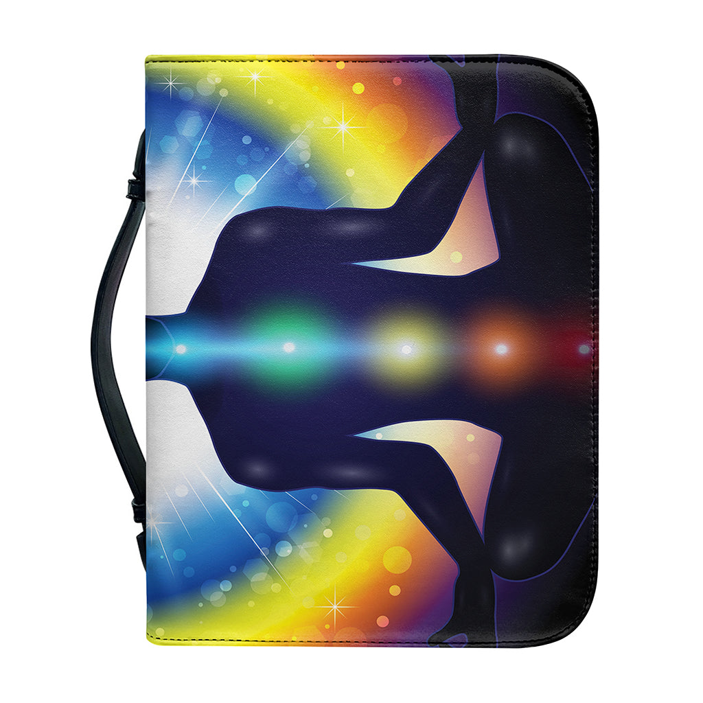 Light Of Seven Chakras Print Leather Bible Cover