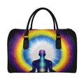 Light Of Seven Chakras Print Leather Duffel Bag