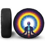 Light Of Seven Chakras Print Leather Spare Tire Cover