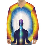 Light Of Seven Chakras Print Long Sleeve Baseball Jersey