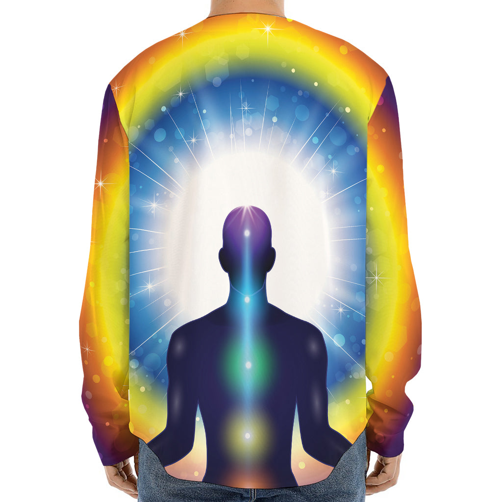Light Of Seven Chakras Print Long Sleeve Baseball Jersey