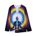Light Of Seven Chakras Print Long Sleeve Short Coat