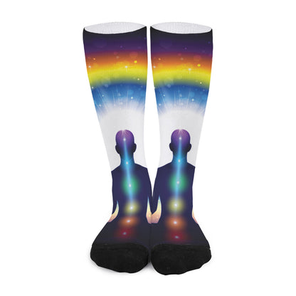 Light Of Seven Chakras Print Long Socks