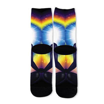 Light Of Seven Chakras Print Long Socks