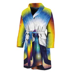 Light Of Seven Chakras Print Men's Bathrobe