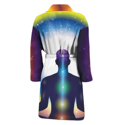 Light Of Seven Chakras Print Men's Bathrobe