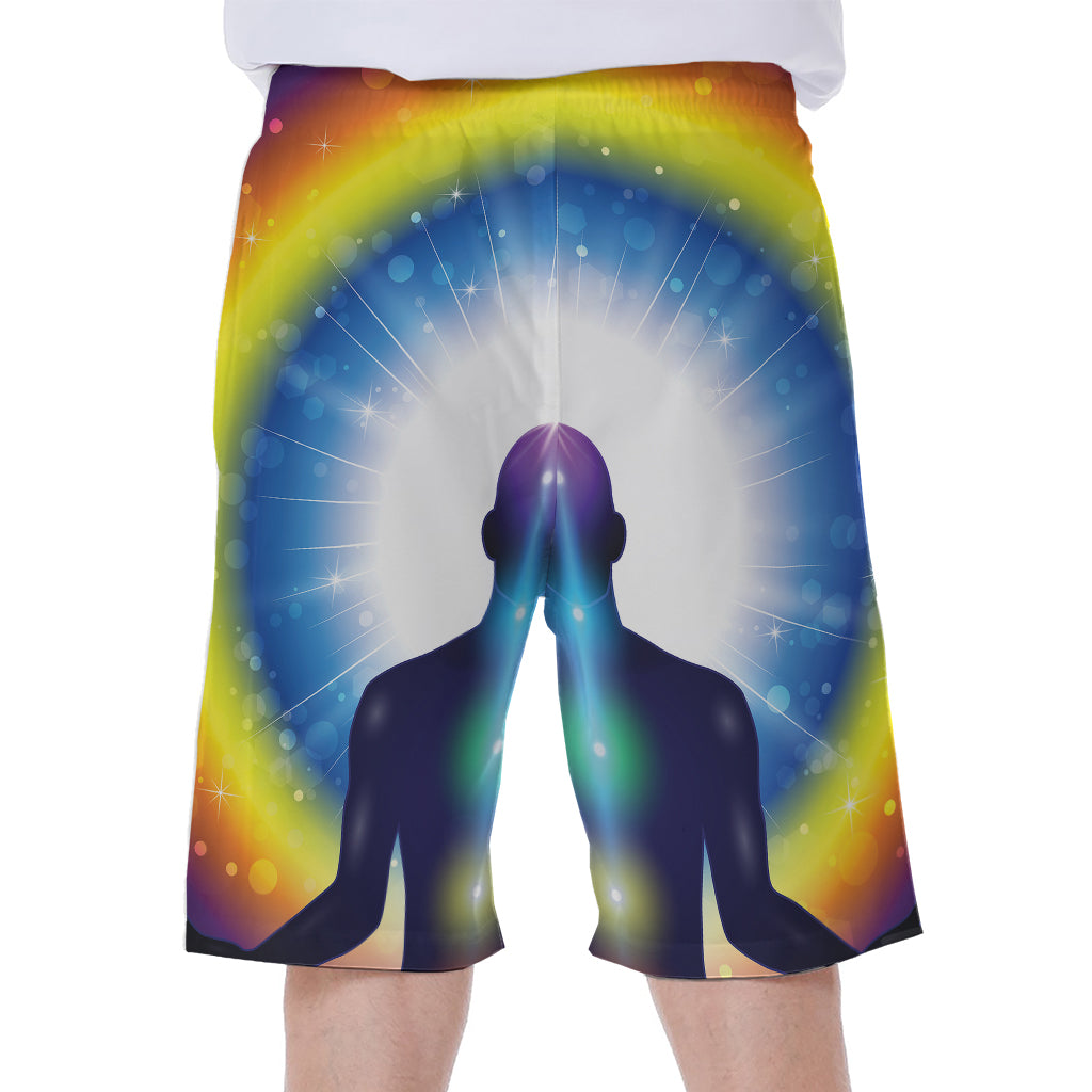 Light Of Seven Chakras Print Men's Beach Shorts