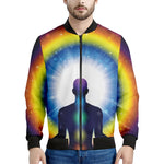 Light Of Seven Chakras Print Men's Bomber Jacket