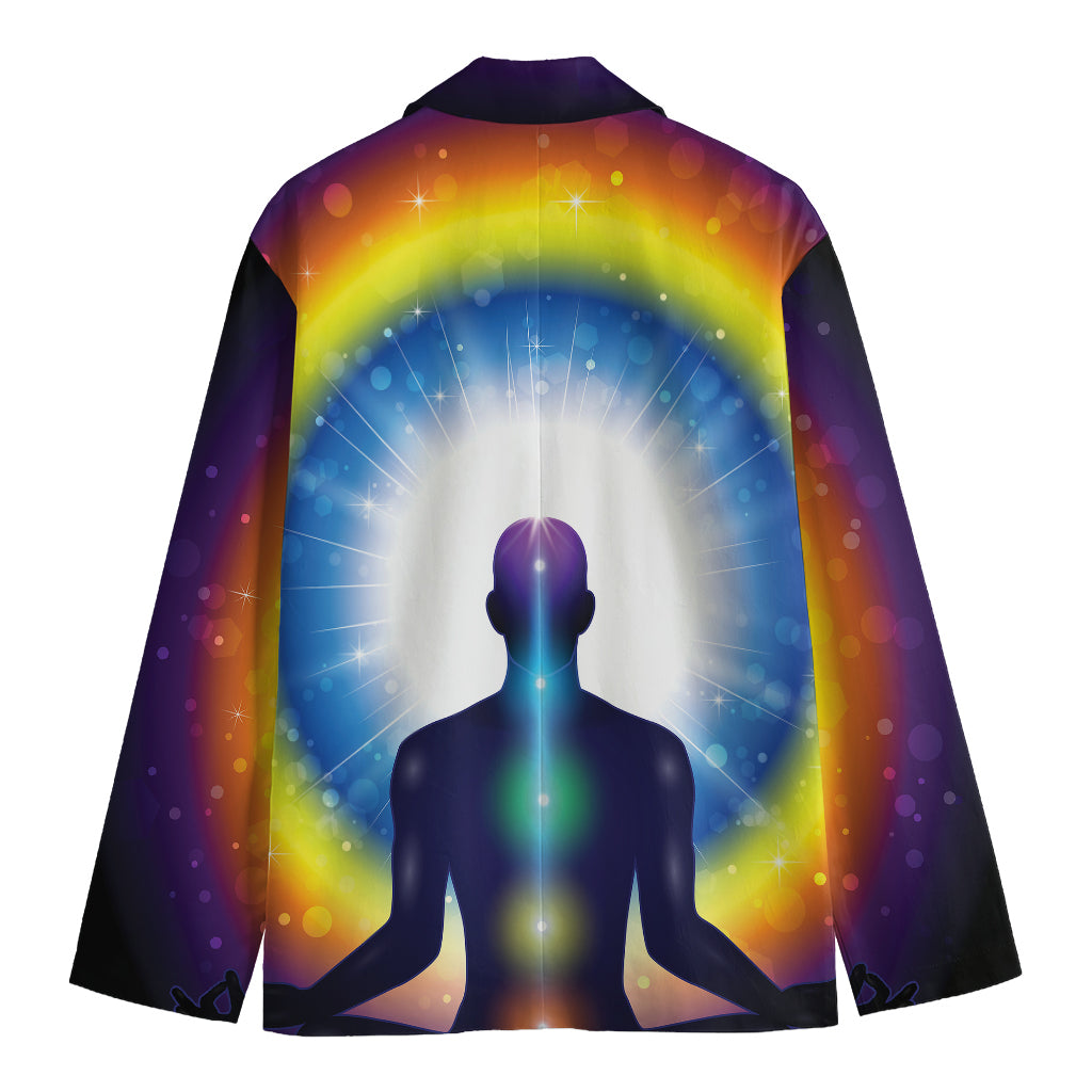 Light Of Seven Chakras Print Men's Cotton Blazer