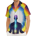Light Of Seven Chakras Print Men's Deep V-Neck Shirt