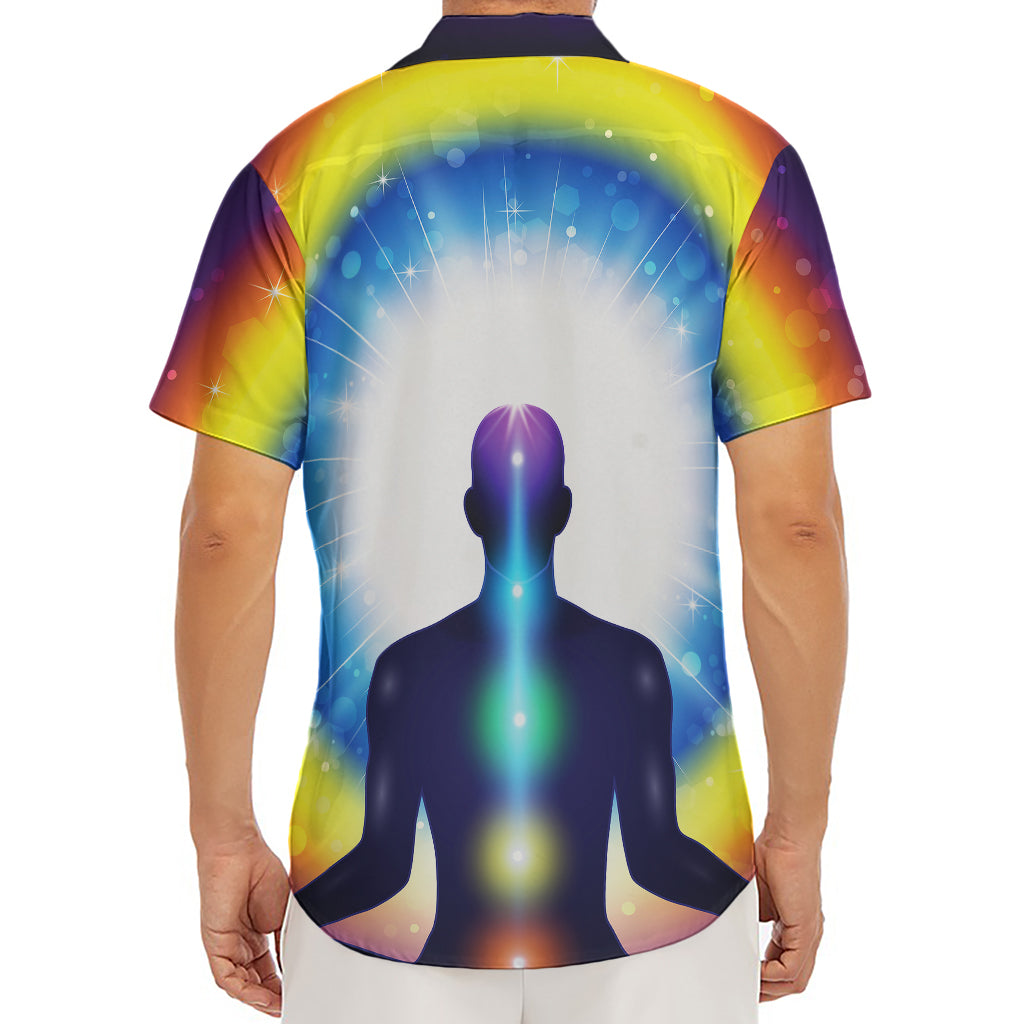 Light Of Seven Chakras Print Men's Deep V-Neck Shirt