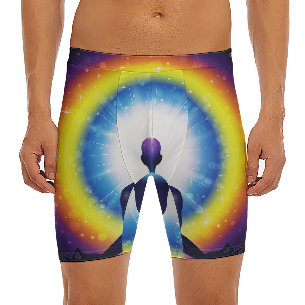 Light Of Seven Chakras Print Men's Long Boxer Briefs