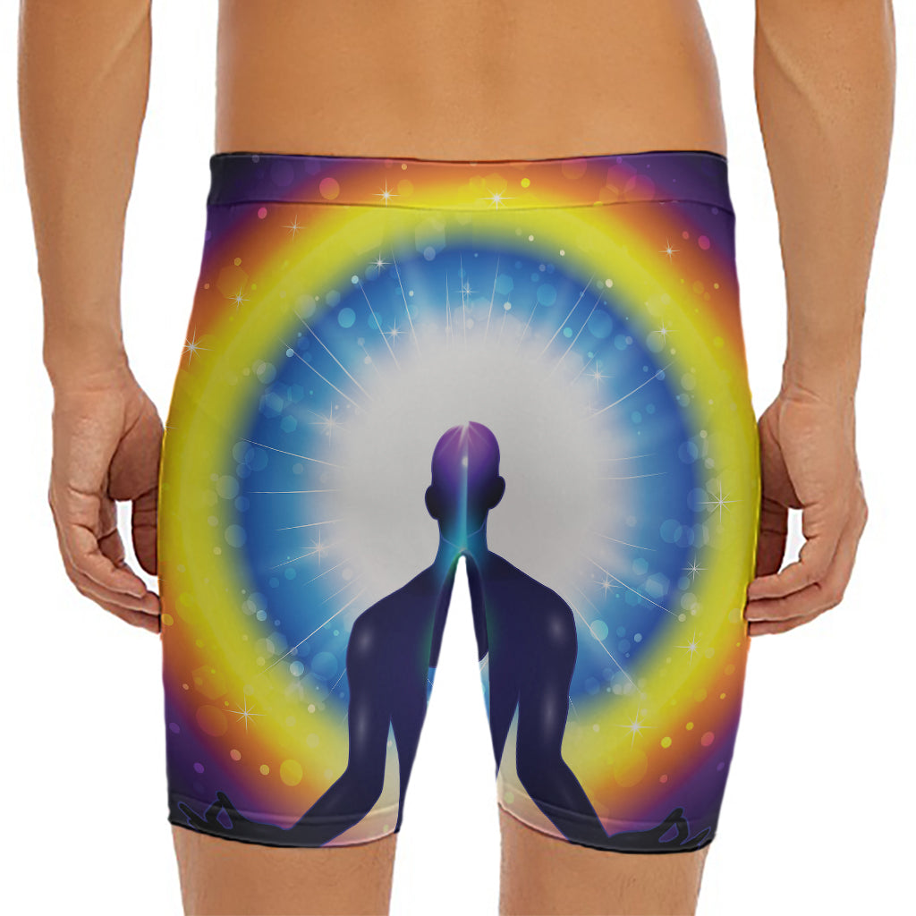 Light Of Seven Chakras Print Men's Long Boxer Briefs
