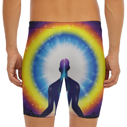 Light Of Seven Chakras Print Men's Long Boxer Briefs
