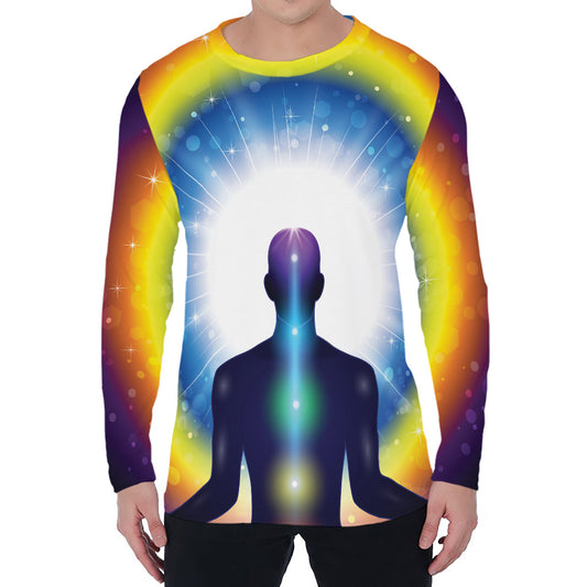 Light Of Seven Chakras Print Men's Long Sleeve T-Shirt