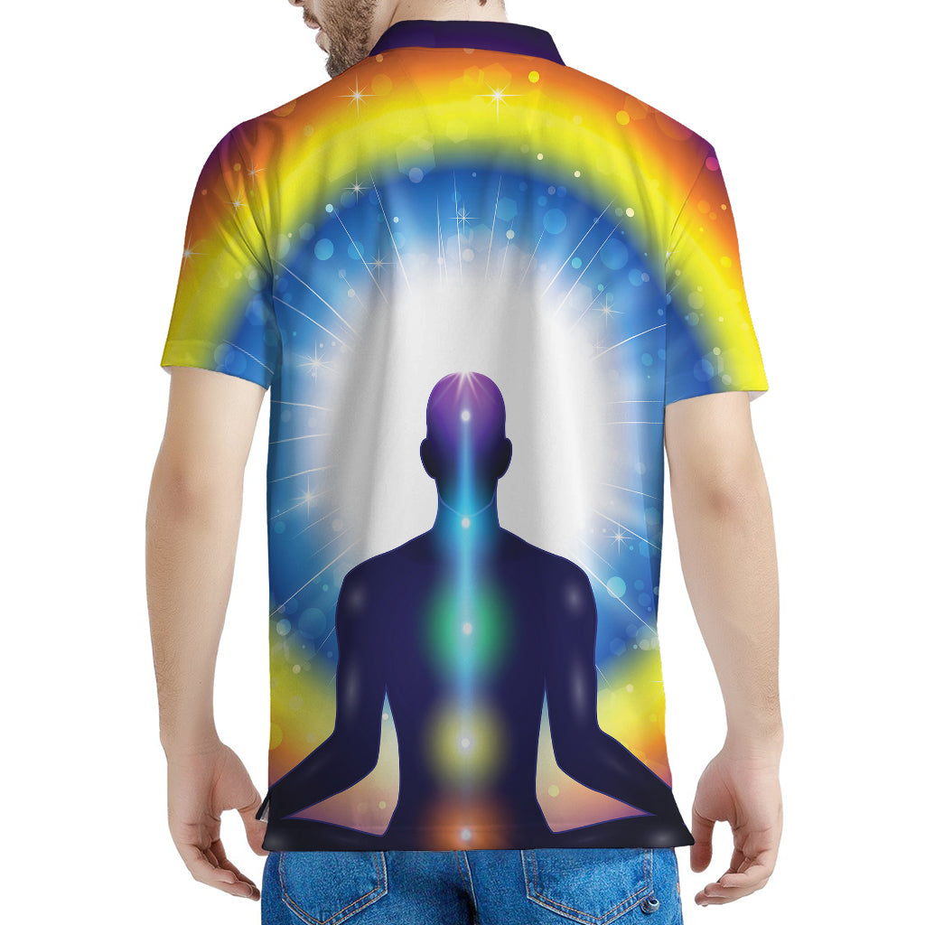 Light Of Seven Chakras Print Men's Polo Shirt